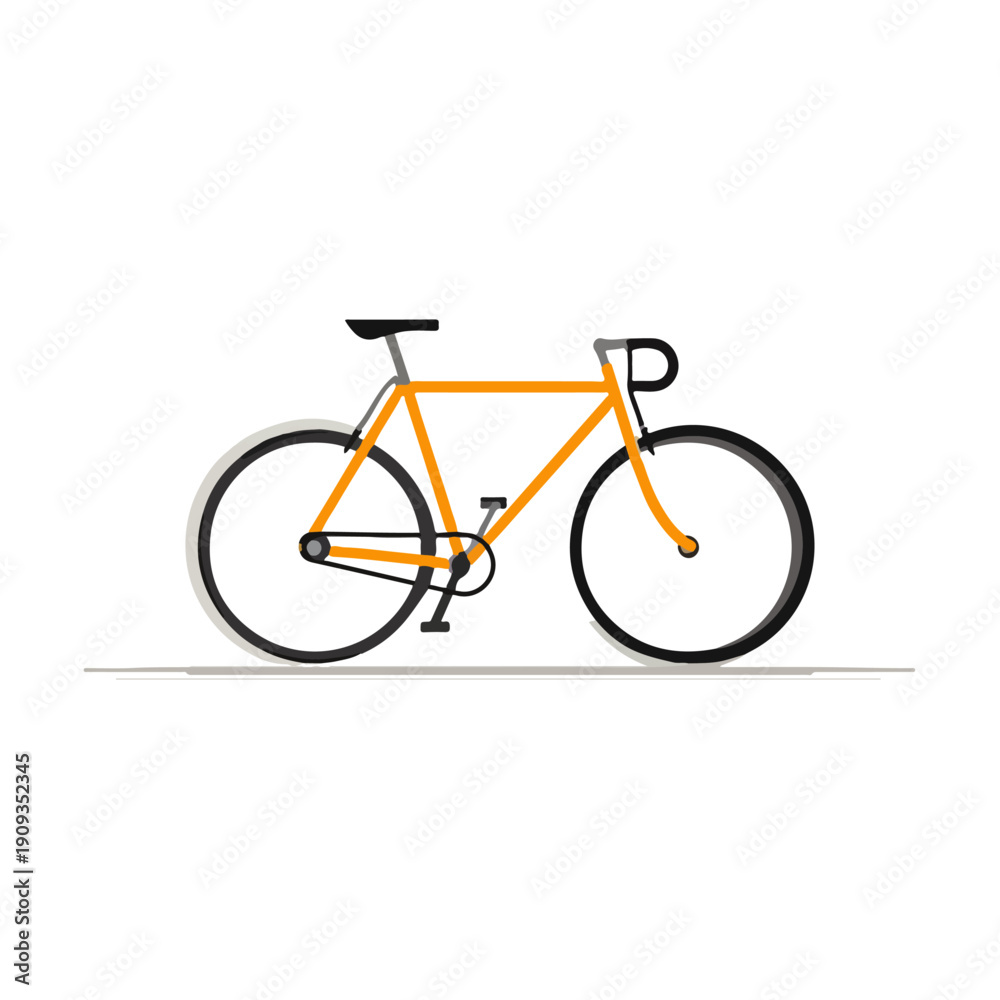 Obraz premium Minimalist Yellow Bicycle Illustration on White Background