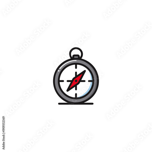 Modern Compass Icon for Navigation, Direction, and Travel