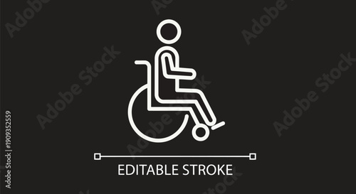 Vector Illustration of a Person in a Wheelchair Icon Design