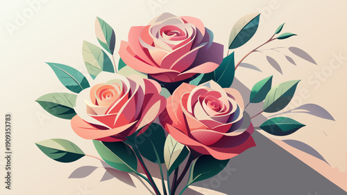 bouquet of roses on a white background