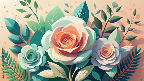 floral background with roses