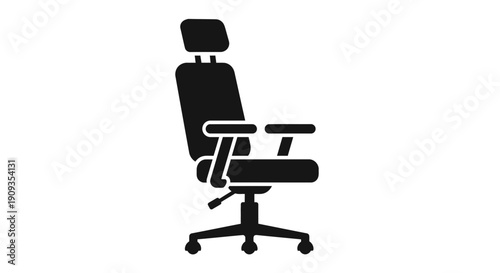 Modern Ergonomic Office Chair Silhouette Icon