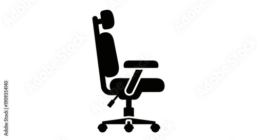 Modern Ergonomic Office Chair Silhouette Icon