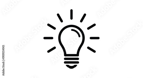 Vector Illustration of a Light Bulb Symbolizing Innovation and Bright Ideas
