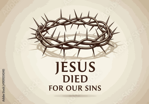 Crown of thorns graphic jesus died for our sins
