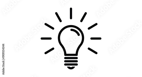 Vector Illustration of a Bright Idea Light Bulb Symbolizing Creativity