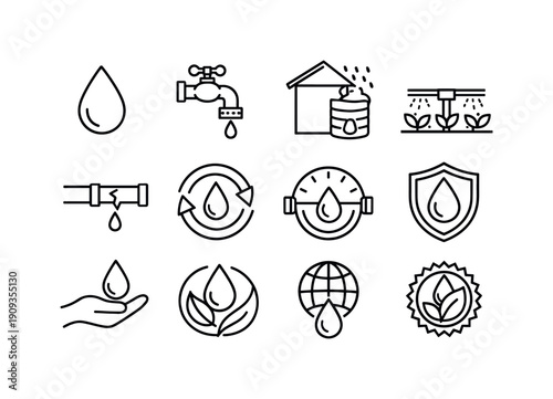 Painting techniques. Colorful flat vector icons set of Painting techniques: watercolor tray, brush strokes,