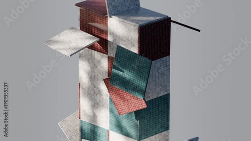 3D Textured Cube Tower Loop