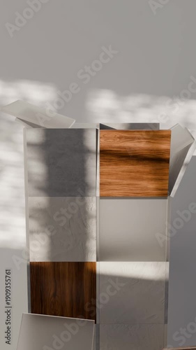 3D Textured Cube Tower Loop