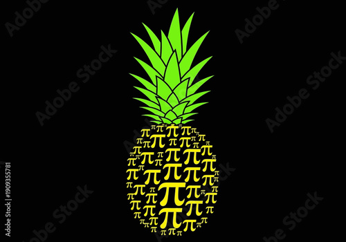 Pineapple shape made of pi symbols