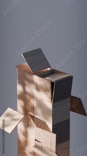 3D Textured Cube Tower Loop