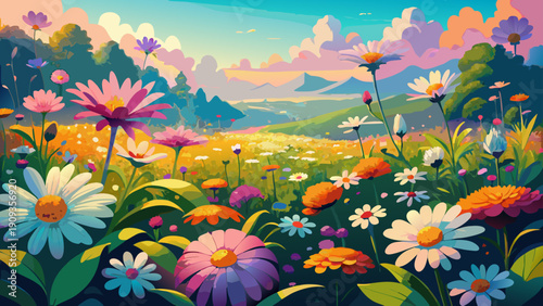 spring flowers in the mountains