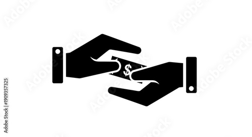 Hands exchanging money financial transaction dollar bill transfer payment concept business deal