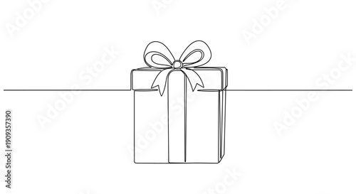 A gift box with a bow on top is centered on a white background.