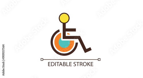 Vector Illustration of a Person in a Wheelchair Icon Design