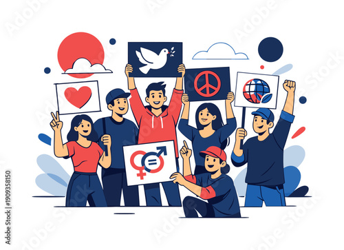 Online self esteem. Filled icon set of Online self esteem: profile avatar, heart icon, cracked heart, mirror