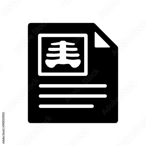 X-ray report icon. Vector illustration for radiology, diagnostics and healthcare