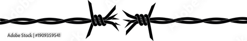 Broken barbed wire fence illustration symbolizing freedom escape overcoming obstacles and released restrictions in life