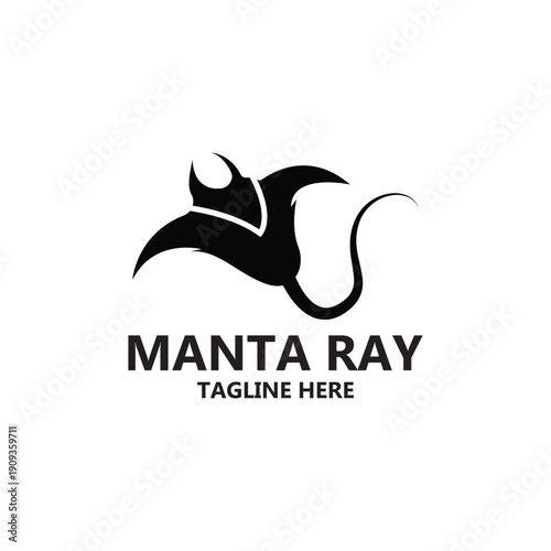 manta ray logo vector icon ilustration template design