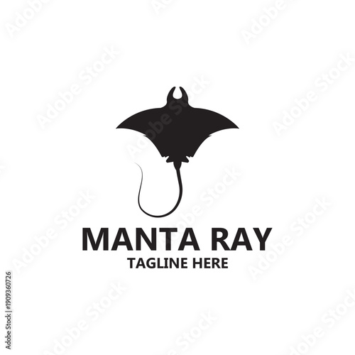manta ray logo vector icon ilustration template design