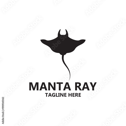 manta ray logo vector icon ilustration template design