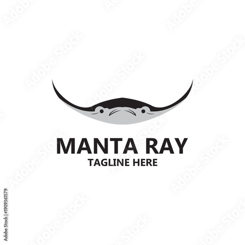 manta ray logo vector icon ilustration template design