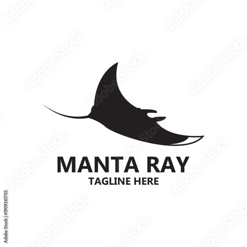manta ray logo vector icon ilustration template design