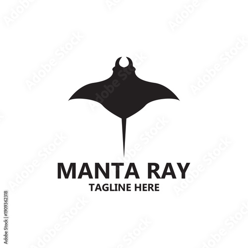 manta ray logo vector icon ilustration template design