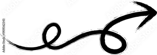 Black hand drawn arrows in brush stroke outlines