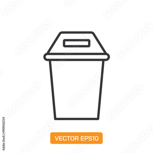 Trash Icons. Thin Line Symbol Elements Collection.