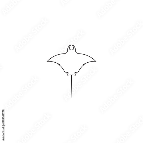 manta ray logo vector icon ilustration template design