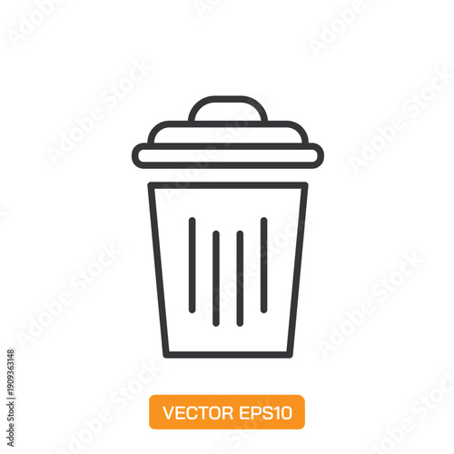 Trash Icons. Thin Line Symbol Elements Collection.