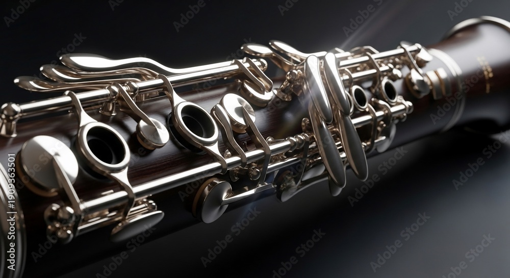 Obraz premium Close-up of Clarinet Musical Instrument.