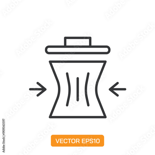 Trash Icons. Thin Line Symbol Elements Collection.