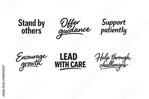Inspirational phrases on leadership and supportive guidance