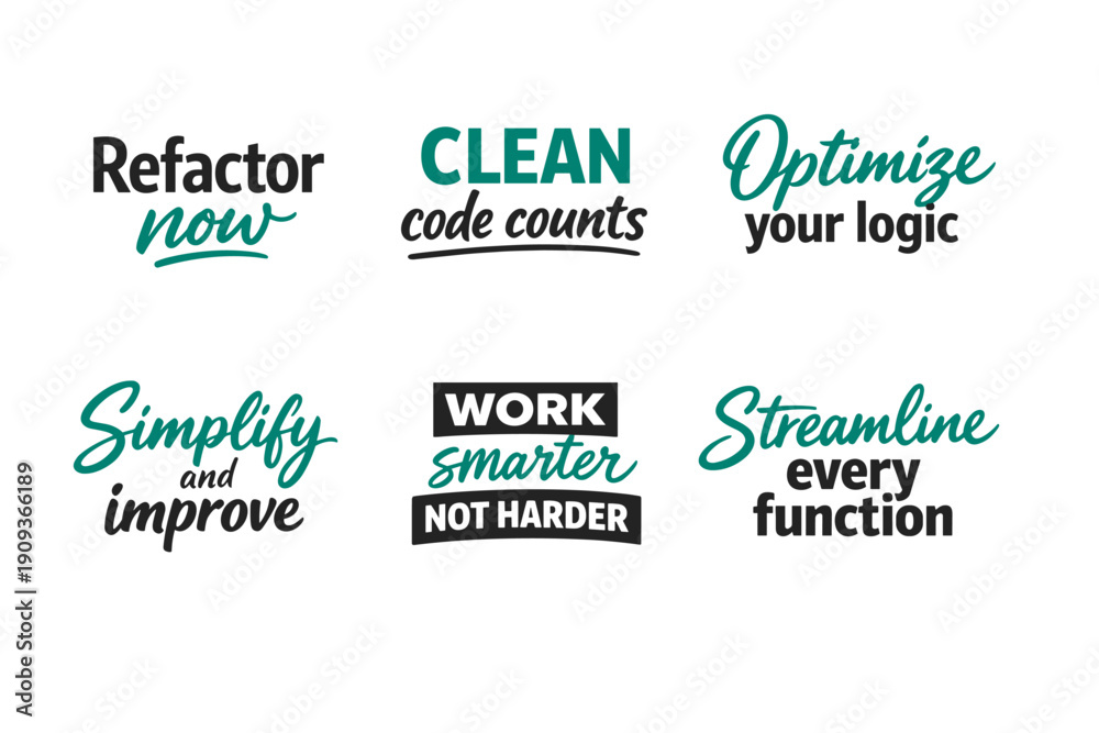 Obraz premium Motivational software development phrases for efficient coding practices