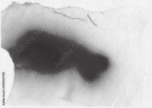 Recurso de fondo con texturas de semitono de color, en tonos grises oscuros, recurso de diseño de textura de papel manchado rasgado. En formato rectangular alargado con espacio para texto o imagen