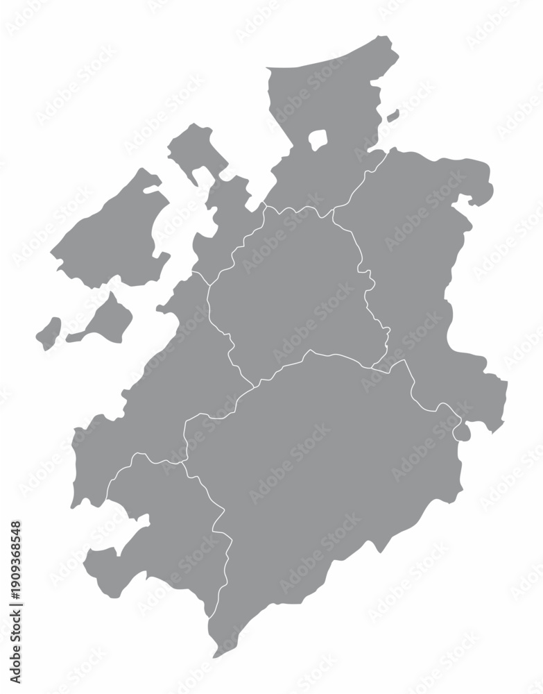 Obraz premium Fribourg Canton administrative map