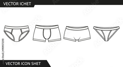 Set of Vector Icons: Men's and Women's Underwear Styles