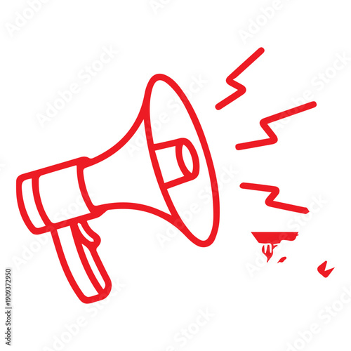 red megaphone on white background
