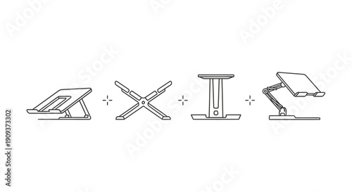 Set of Laptop Stands: Ergonomic, Adjustable, Portable Designs for Desk Setup