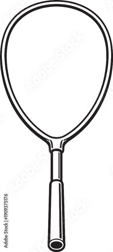 Fishing Net Frame Without Mesh Black and White Line Art