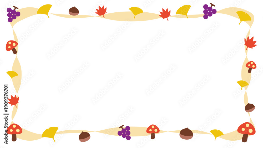Fototapeta premium シンプルイラストフレーム 秋