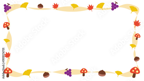 シンプルイラストフレーム　秋