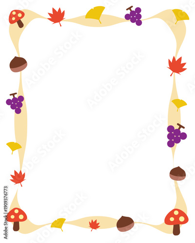 シンプルイラストフレーム　秋