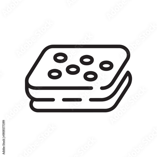 Minimalist Soft Cleaning Sponge Vector Icon for Housekeeping Sanitation and Dishwashing Concepts