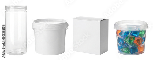 Wallpaper Mural Laundry pods container set. Torontodigital.ca