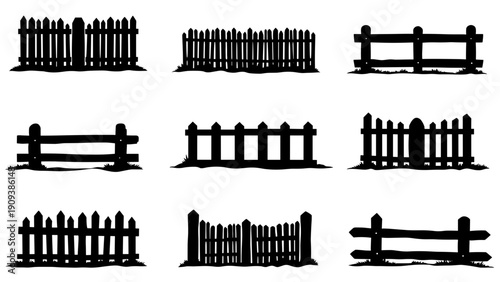 silhouette fence, fence silhouette, fence clipart, fence vector, black fence, garden fence, wooden fence, picket fence, wrought iron fence, metal fence, farm fence, ranch fence, wire fence, backyard f