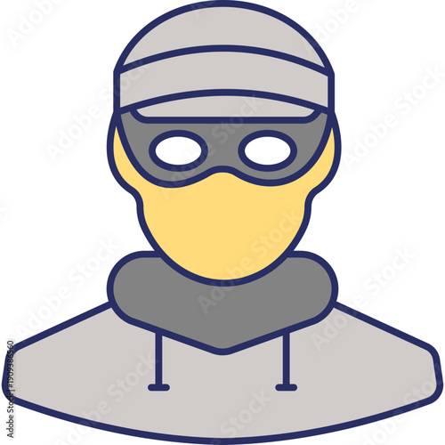 Prison Icon – Jail Building Colored Outline Symbol for Criminal Justice & Law