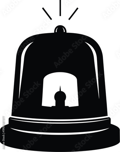 Black chalk vector bell icon on flat design ringing loudly symbol